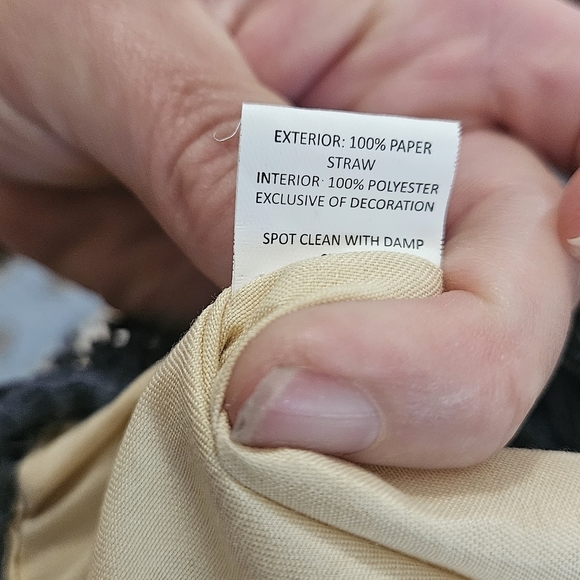 MUDPIE Fringe Straw Tote Navy Stripe. NWT - Picture 6 of 16